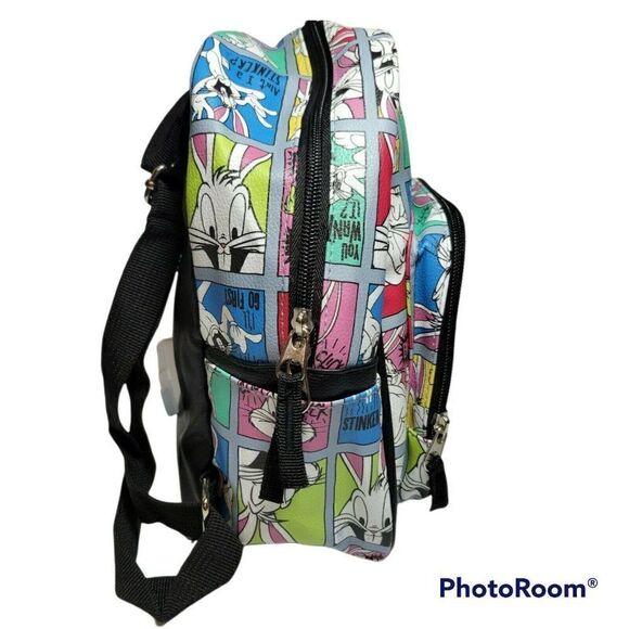 Warner Bros. Looney Tunes Bugs Bunny Mini Backpack w/Zip Pouch White 10.5" NWT - Picture 4 of 12